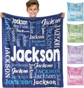 Ships Next Day, Personalized Blanket for Teen Boys Custom Kids Blanket with Name Ultra-Soft Cozy Flannel Fleece Blankets Customized Easter Gifts for Kids Adult