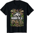Kids Rawr I'm 4 Years Old Boys Kids T-Rex Dinosaur 4th Birthday T-Shirt