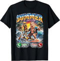 Summer is Calling Tung Tung Sahur John Pork Surfing Meme T-Shirt