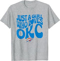 NBA Just a Girl Who Loves OKC Blue Wave Logo T-Shirt