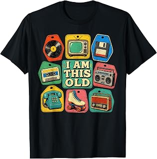 I Am This Old Retro Technology Icons Vintage Media Memories T-Shirt