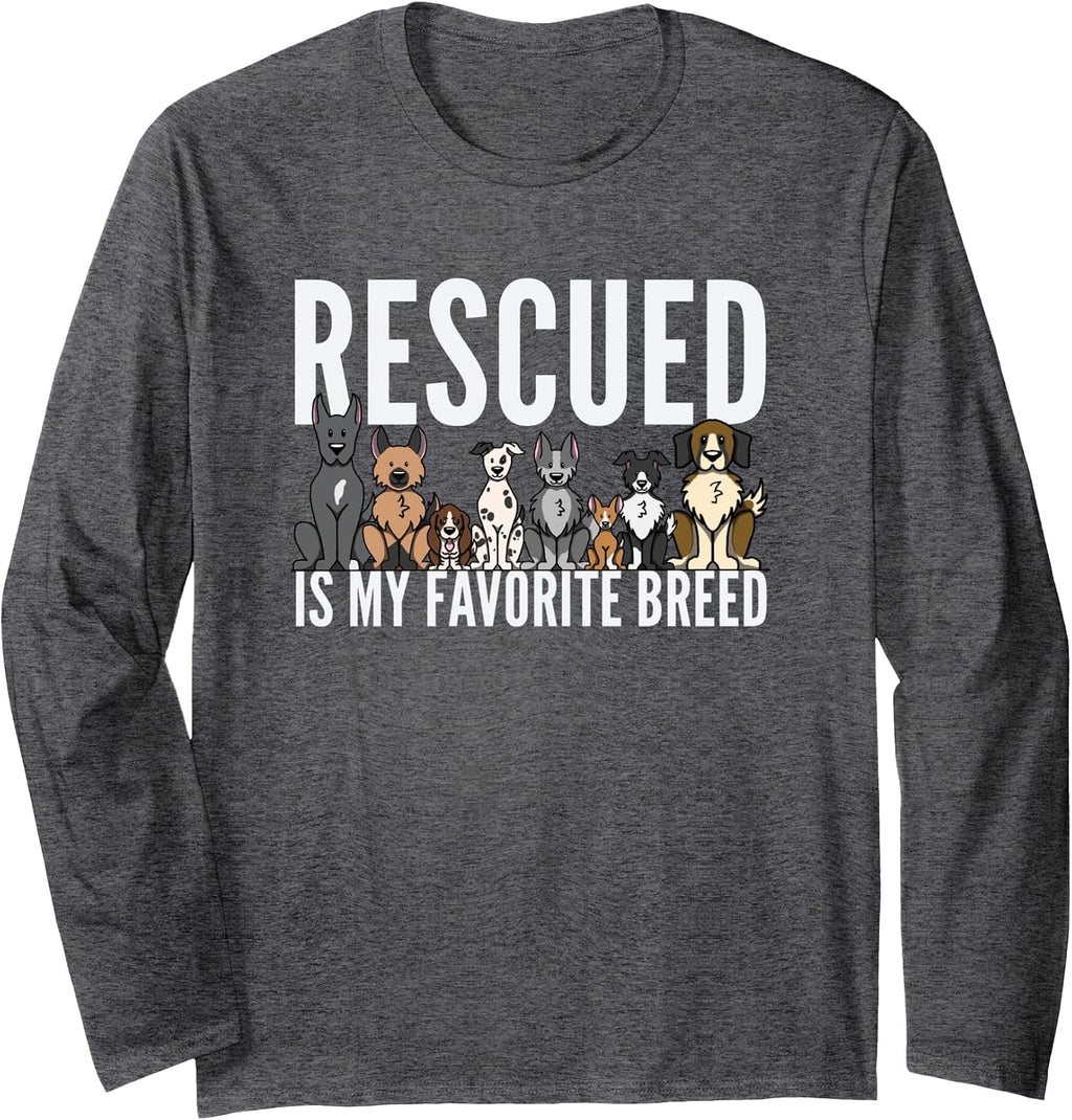 Dog Lovers Long Sleeve Shirt Women Men Kids Rescue Dog Shirt Long Sleeve T-Shirt