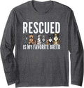 Dog Lovers Long Sleeve Shirt Women Men Kids Rescue Dog Shirt Long Sleeve T-Shirt