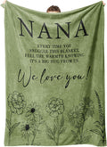 Mothers Day Nana Gifts, Birthday Gifts for Nana from Grandkids, to My Nana Nanny Grandma Soft Throw Blanket 50" x 60", Grass Green