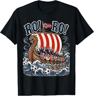 Norway Viking Ship Soccer Football Supporter Norway Pride T-Shirt