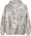 Camo Hoodie for Men Women Oversized Fleece Maple Leaf Hooded Sweatshirt Graphic Print Pullover Hoodies with Pocket