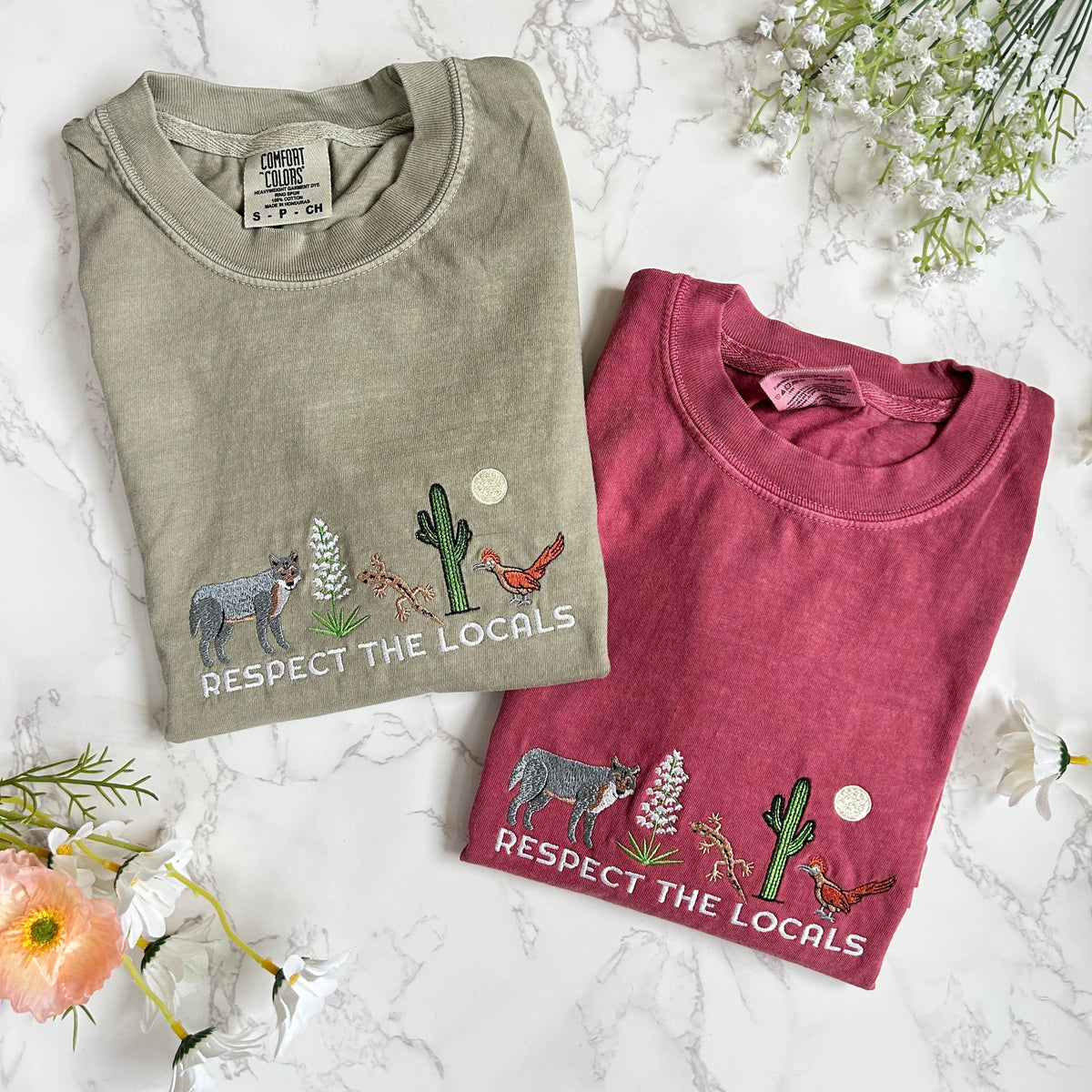 Embroidered Respect the Locals Desert Nature Tshirt