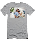 Dad Reads A Book Lying In White Bed To His Son Child Before Going To Bed #9 T-Shirt