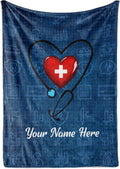 Customized Nurse Blanket - Ships Next Day, Printed in USA - Soft Fleece or Sherpa Blanket - Personalized Throw, Nurse Appreciation