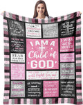 CUJUYO Christian Gifts for Women Blanket 60"x50" - I Am a Child of God Blankets - Inspirational Religious Birthday Catholic Spiritual & Baptism Confirmation Gifts for Girls
