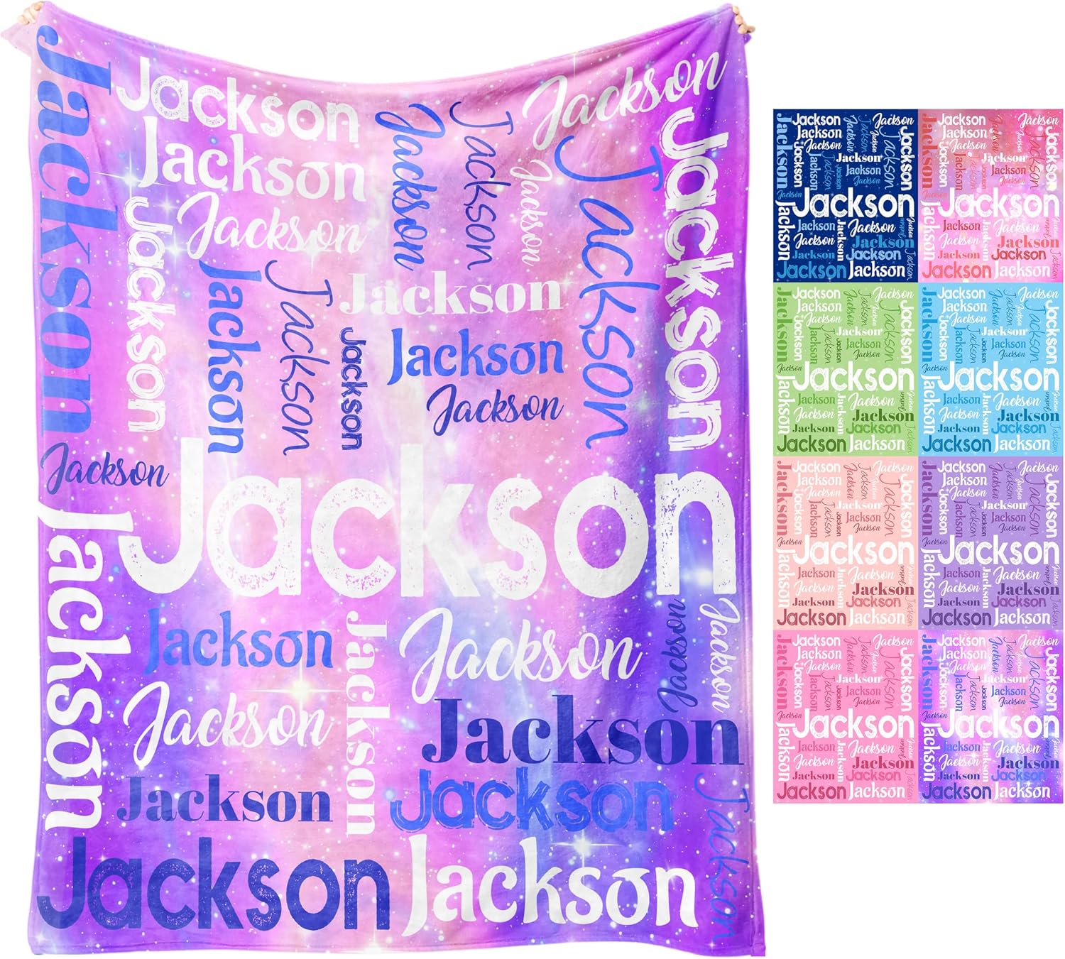Artsadd Personalized Name Blanket, Custom Blanket Gifts for Adults or Kids, Customized Birthday Christmas Blankets for Boys Girls Baby Mom Grandma Dad Girlfriend Boyfriend