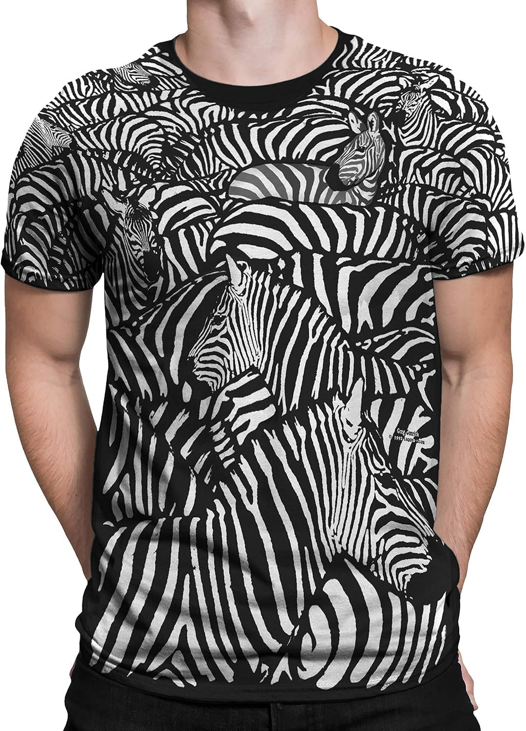 Unisex Adult White Zebra All Over Print Short Sleeve T-Shirt