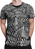 Unisex Adult White Zebra All Over Print Short Sleeve T-Shirt