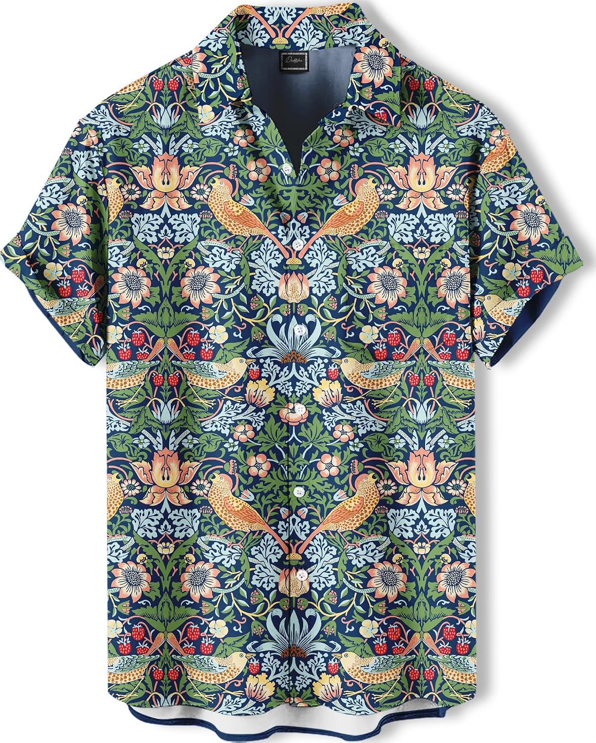 Men's Hawaiian Shirt, Novelty Tropical Graphic Print, Short Sleeve Vacation Shirt, Casual Beach Button Down