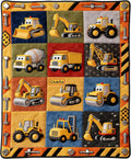 Personalized Truck Blankets for Kids, Construction Blanket for Boys, Custom Dump Truck Excavator Bulldozer Throw Cozy Fleece Blanket for Toddler, Christmas Birthday Gifts for Toddler Vehicles Lover
