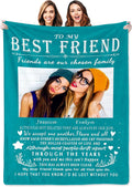 Custom Best Friend Blanket with Photos, Personalized Bestie Gifts for Women Sister, Customized Valentines Day Birthday Gifts for Female Best Friends, Long Distance Friendship Presents for Friend