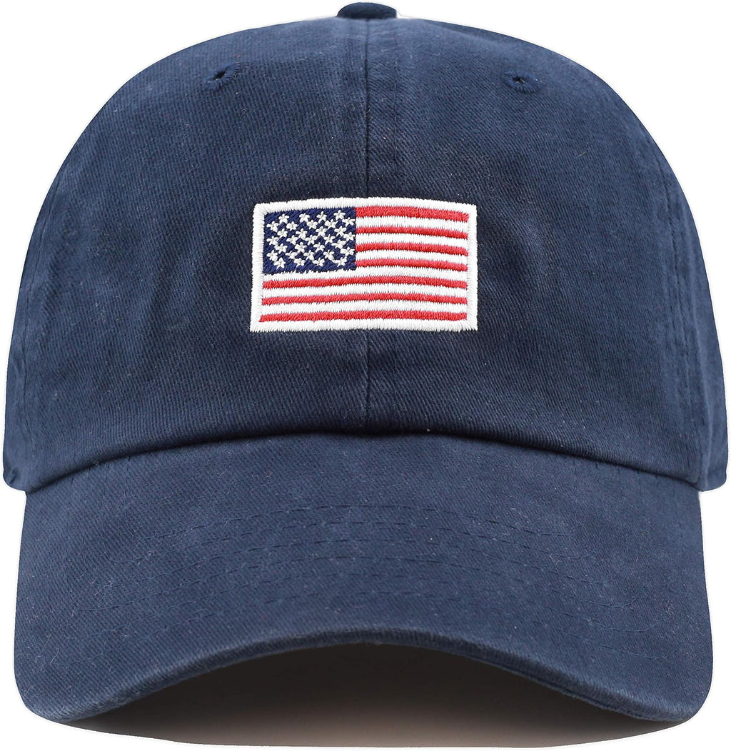 USA Flag & Embroidery Premium 100% Cotton Low Profile Adjustable Baseball Dad Cap