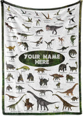 Personalized Dinosaur Blanket for Kids, Ships Next Day - Dino Throw Blanket for Boys and Girls, Toddler Bed, Room & Bedroom Decor - Educational Blankets for Children - USA Based (Fleece - 50x60)