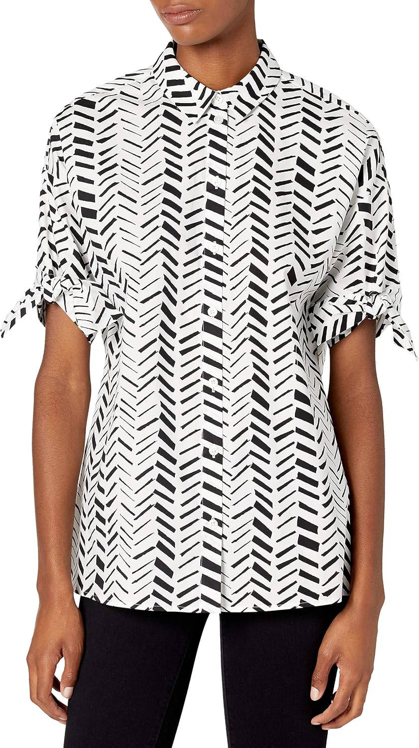Women's All-Over Dash Print Half Sleeve Shirt