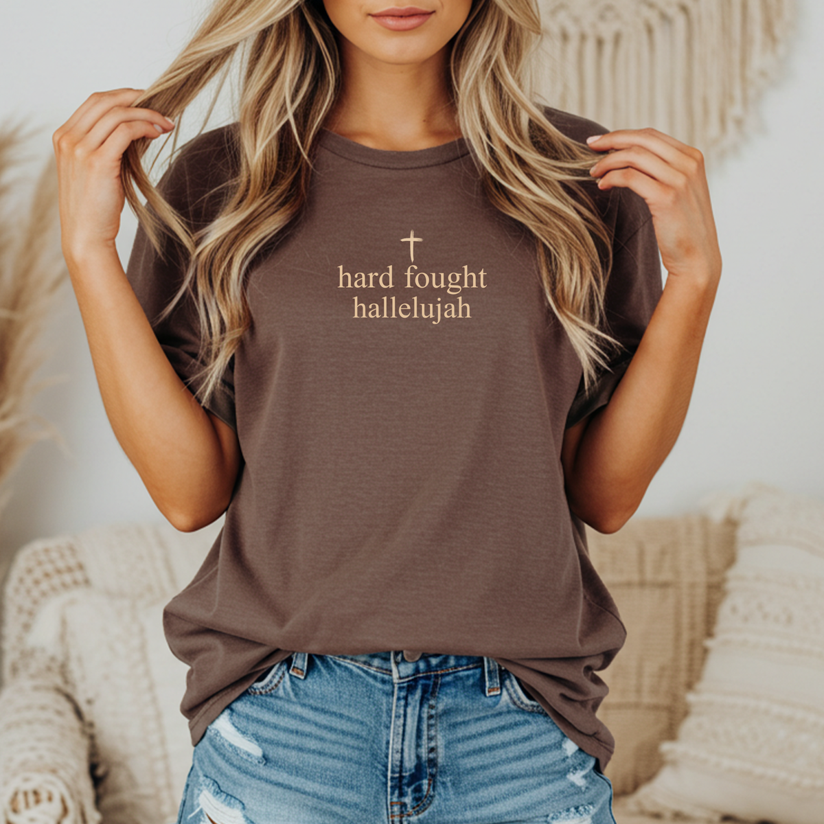 Hard Fought Hallelujah Faith Graphic Tee - Summer Tee