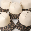 Two Tone Leopard Printed Canvas Trucker Hat