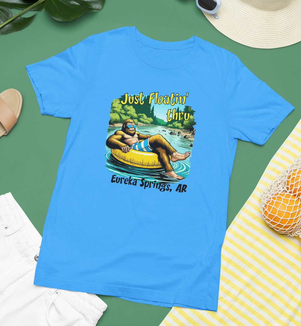 Bigfoot Tubing Floatin' Thru [Your Location] - Tshirt