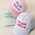 Loves Jesus and America Too Embroidered Seersucker Hat