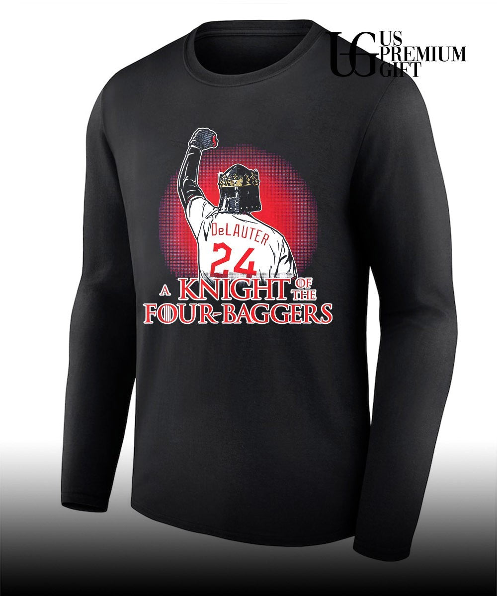 A Knight Of The Four-Bagger Chase DeLauter Cleveland Guardians baseball shirt