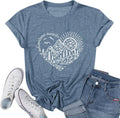 Women Adventure Awaits Outdoor Graphic Tee Shirt Kindness Heart Printed Hike Mountain Nature Travel Shirt Workout Tops