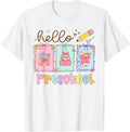 Preppy Hello Preschool Coquette Pencil Back to School Kids T-Shirt
