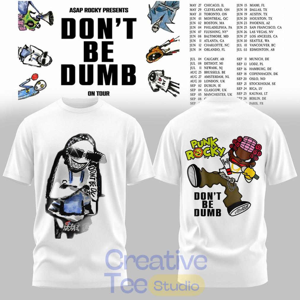 ASAP Rocky DON’T BE DUMB WORLD TOUR 2026 White Tee