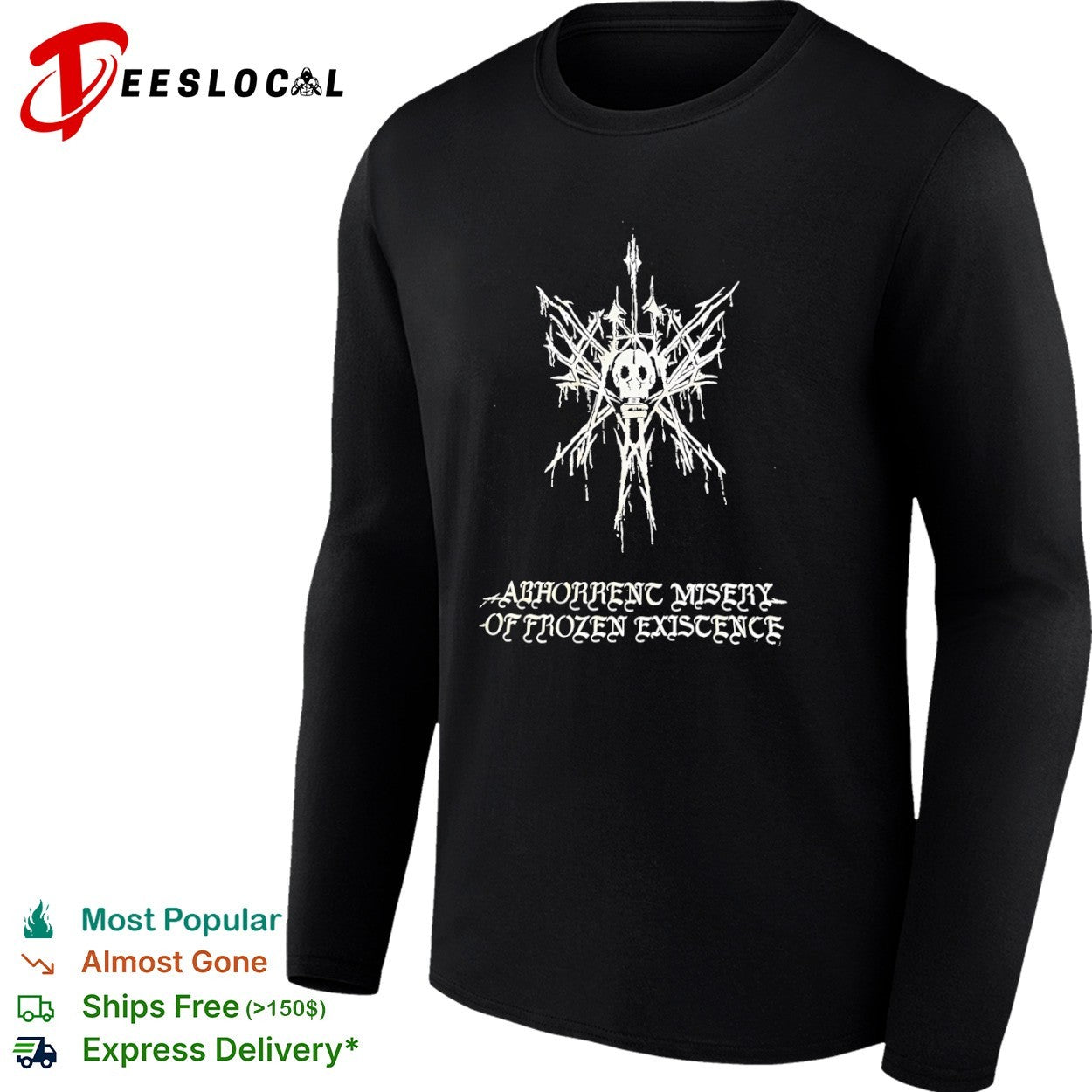 Abhorrent Misery of Frozen Existence Skull Gas Mask shirt