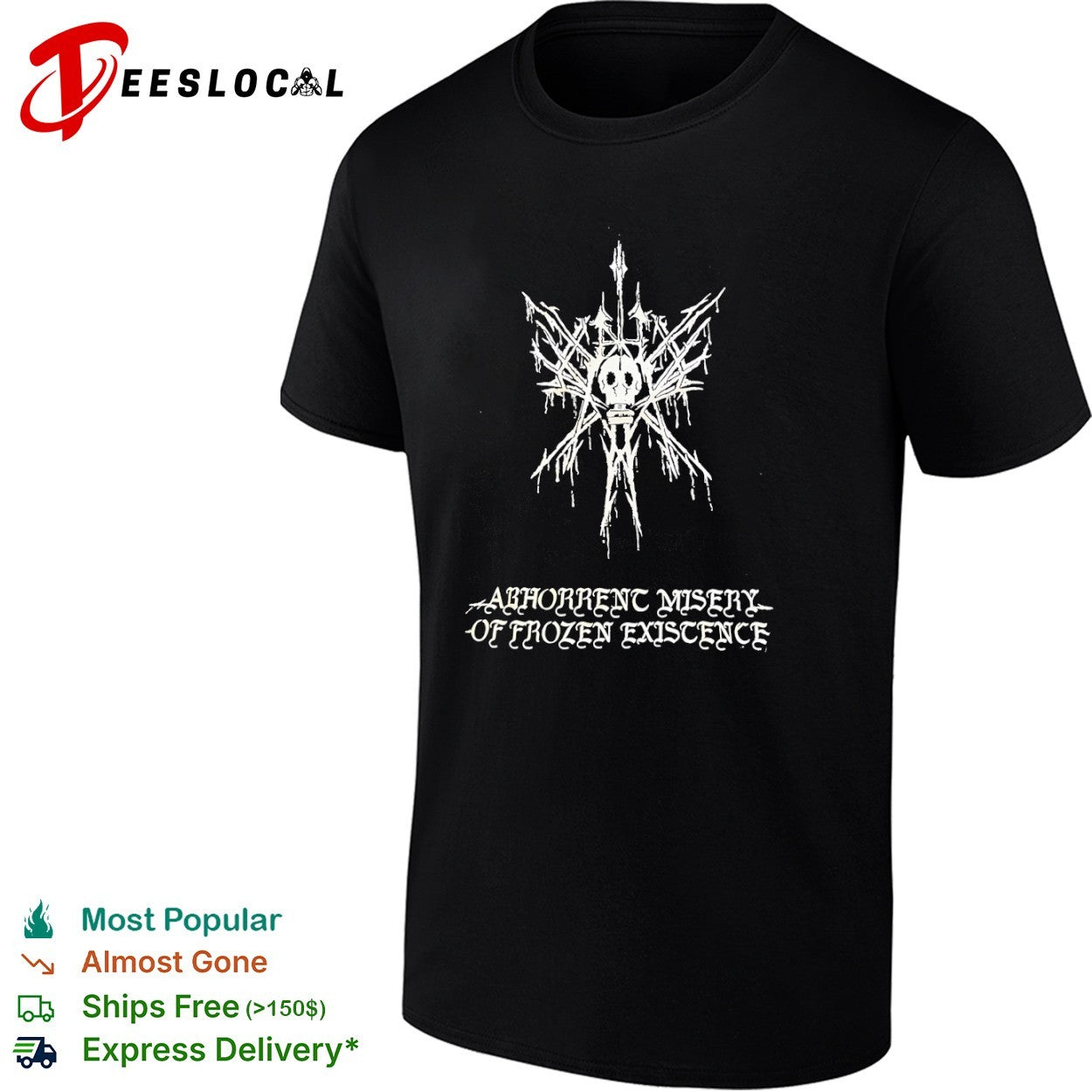 Abhorrent Misery of Frozen Existence Skull Gas Mask shirt