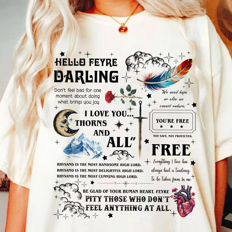 Acotar Rhysand Quotes Colored shirt, Acotar A Court Of Thorns And Roses Series , Book Quotes shirt