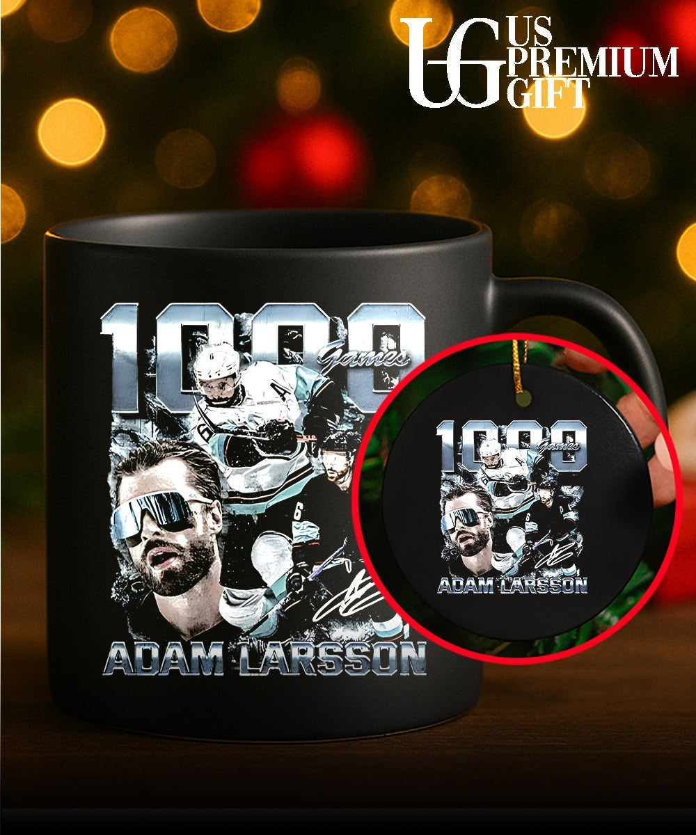 Adam Larsson Seattle Kraken hockey 1000 Games signature shirt