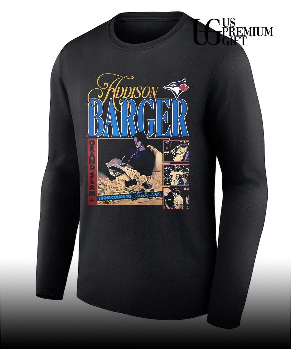 Addison Barger to Couch Toronto Blue Jays baseball shirt