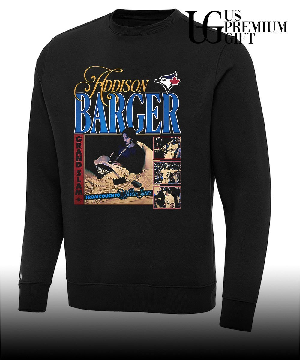 Addison Barger to Couch Toronto Blue Jays baseball shirt