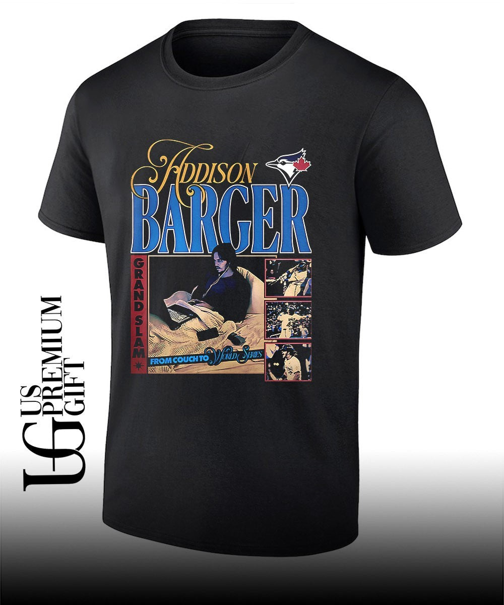 Addison Barger to Couch Toronto Blue Jays baseball shirt