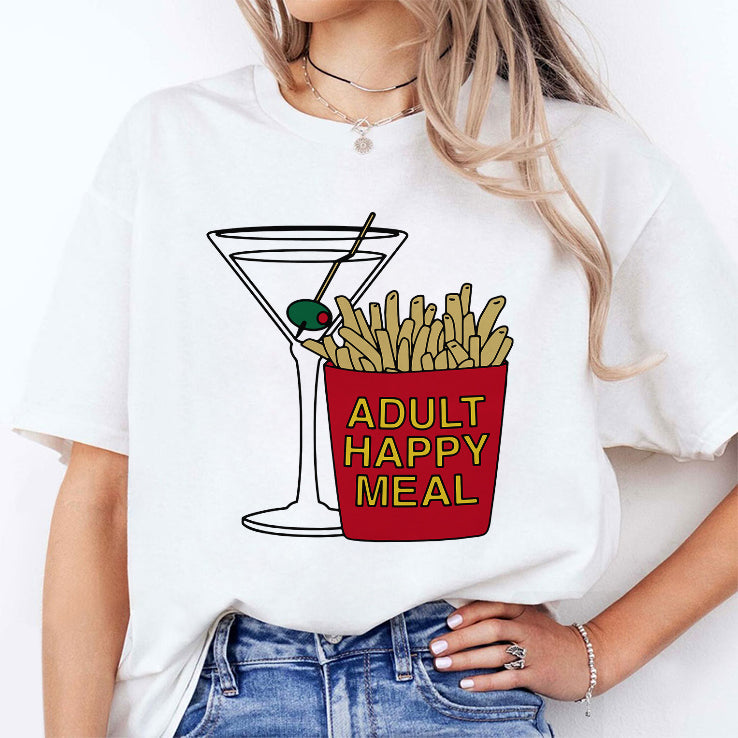 Adult Happy Meal Martini And Fries Shirt