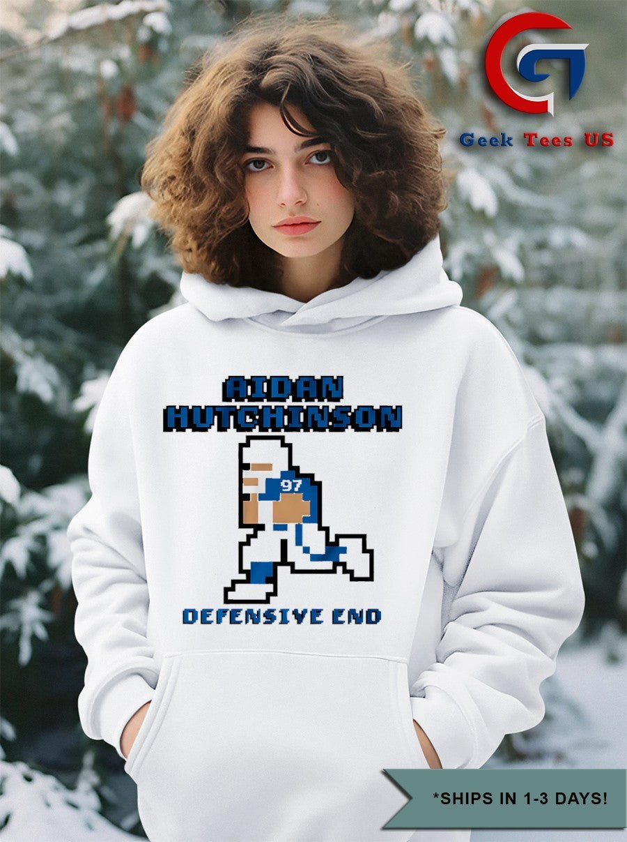 Aidan Hutchinson Detroit Lions football Defensive End 8 bit shirt