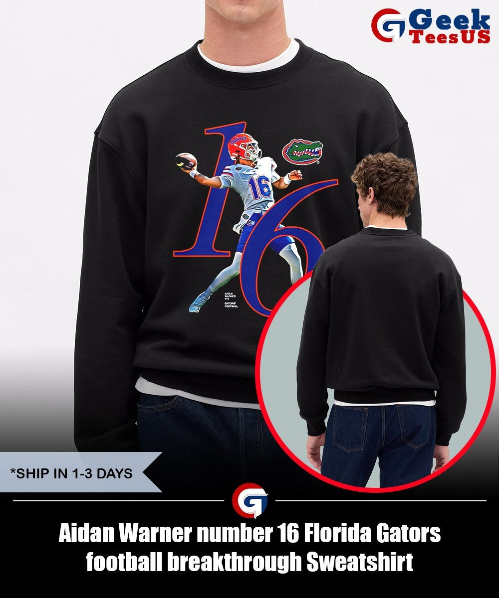 Aidan Warner number 16 Florida Gators football breakthrough shirt