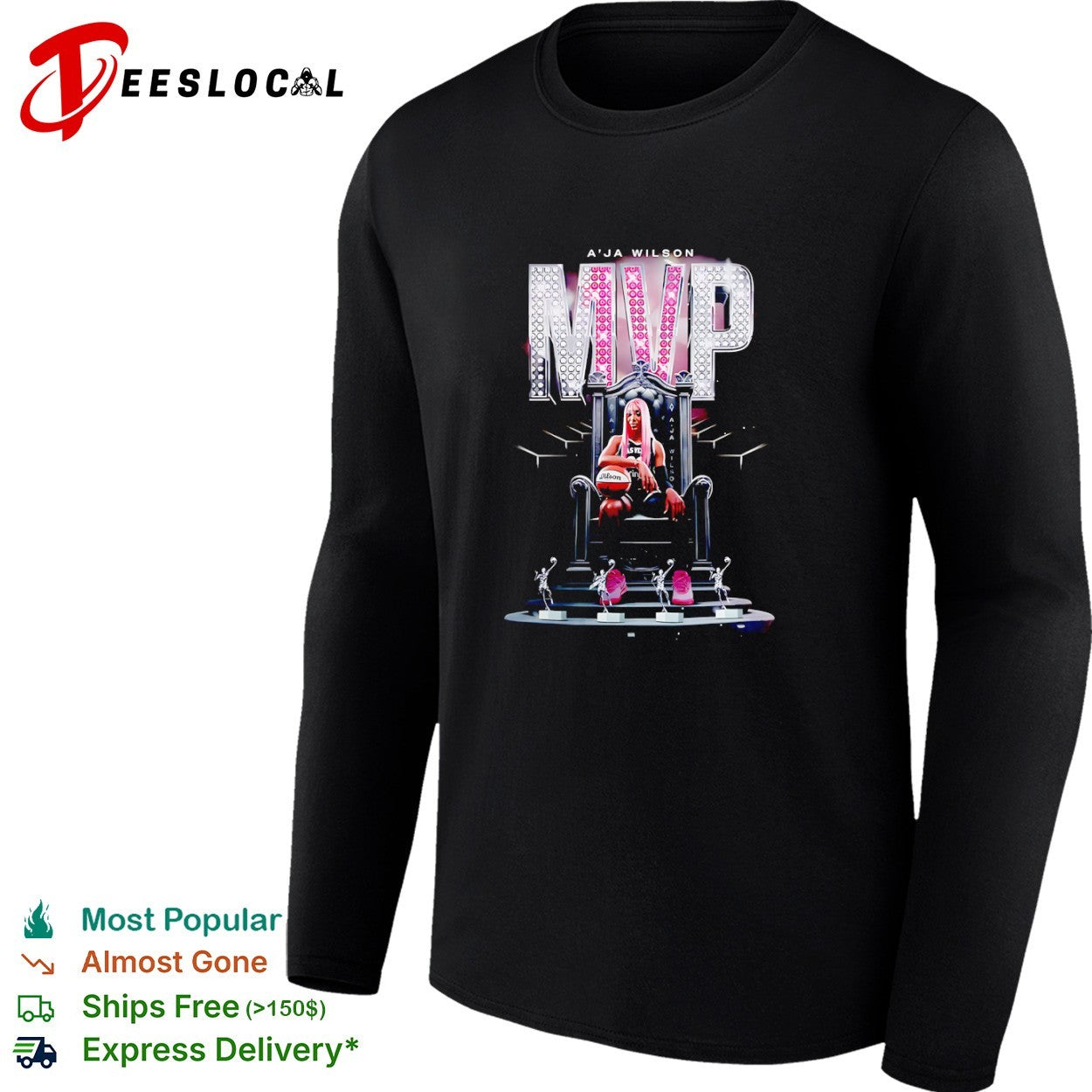 A’ja Wilson Las Vegas Aces MVP Basketball shirt