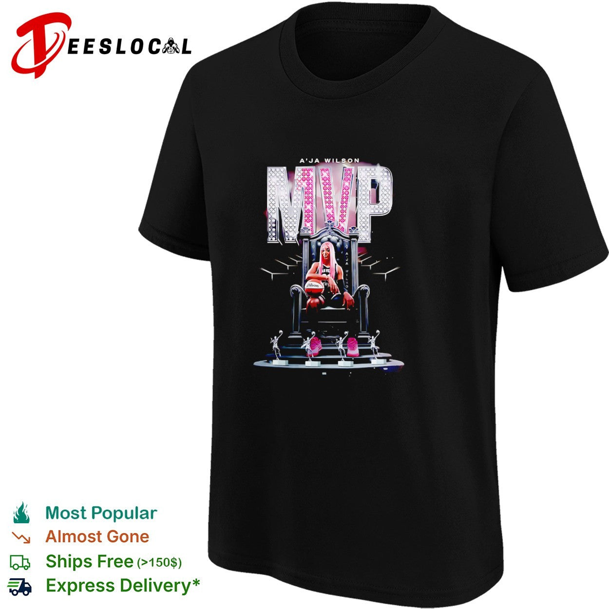 A’ja Wilson Las Vegas Aces MVP Basketball shirt