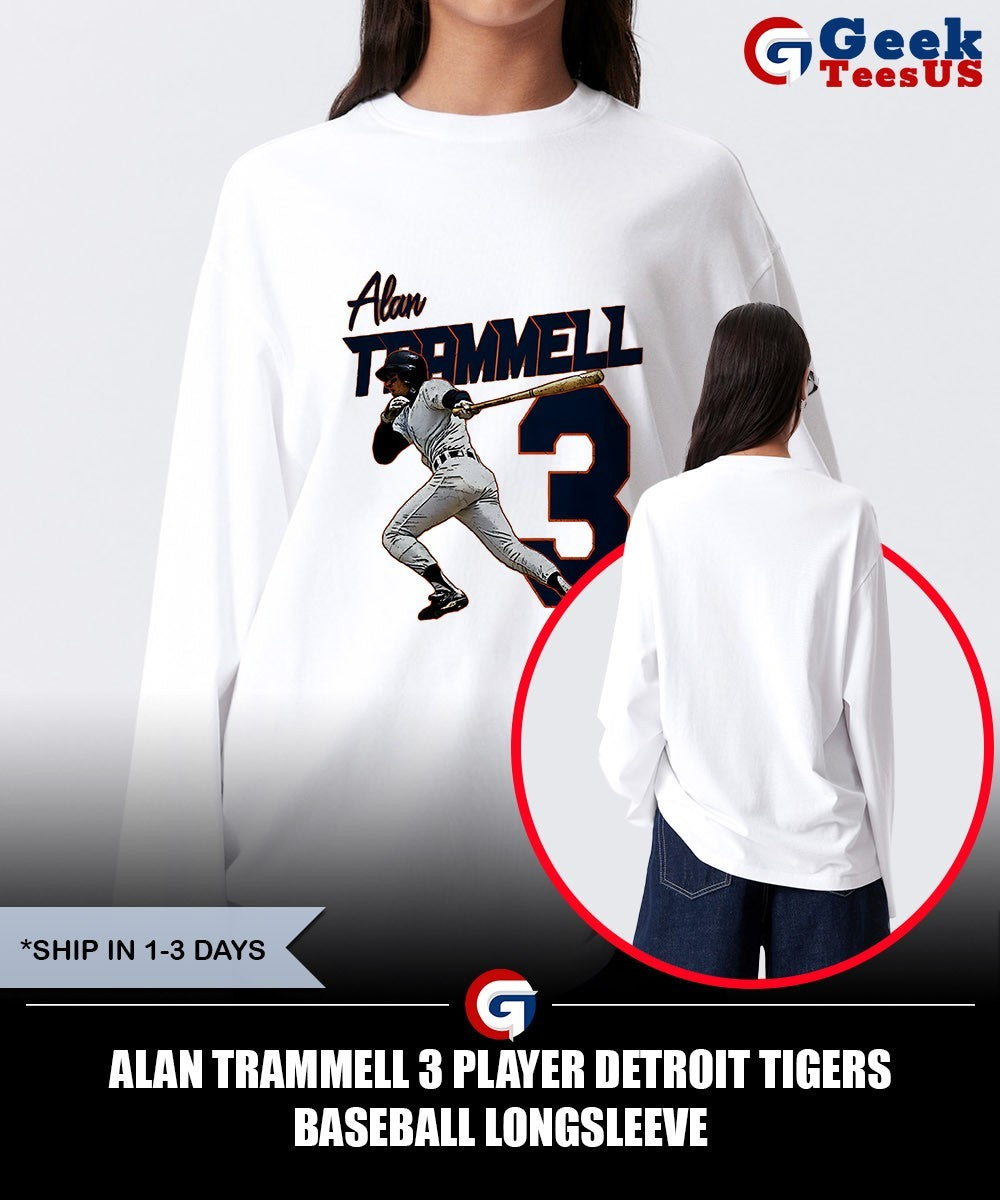 Alan Trammell 3 player Detroit Tigers baseball shirt