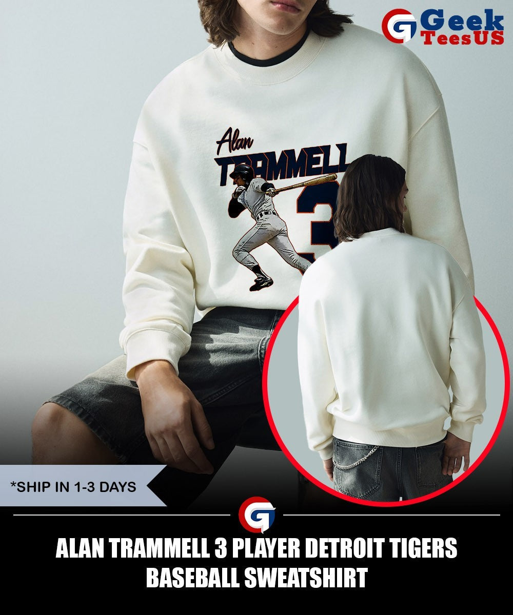 Alan Trammell 3 player Detroit Tigers baseball shirt