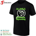 Alaska salmon dipnetting fish jumping through arrow and net circle logo shirt