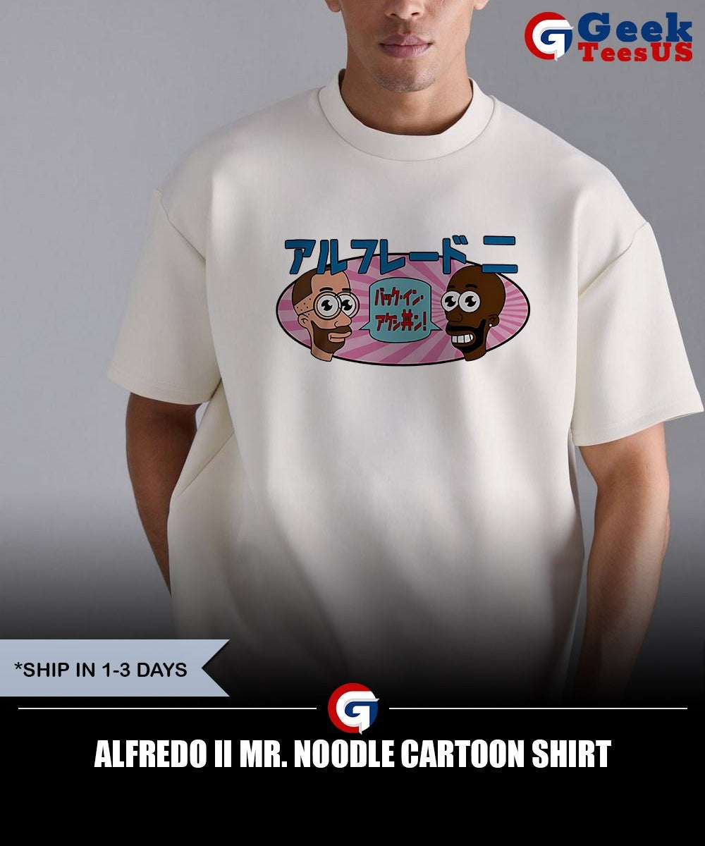 Alfredo II Mr. Noodle cartoon shirt