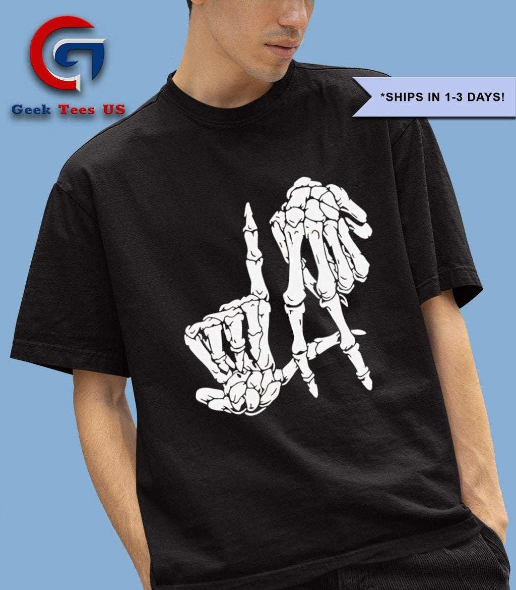 All American Spencer James Daniel Ezra LA hand skeleton shirt