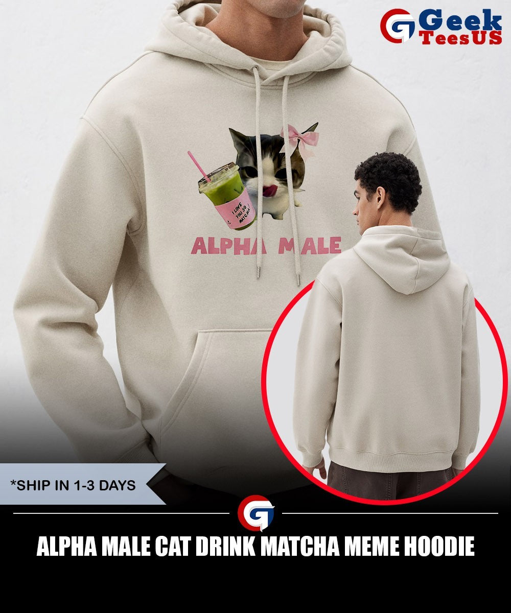Alpha male Cat drink matcha meme shirt