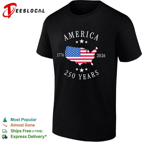 America 1776 2026 250 Years United States Map Flag Anniversary shirt